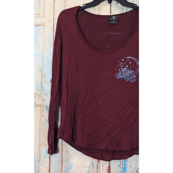 Stunner California Womens Size Medium Maroon Long Sleeve Scoop Neck T-Shirt - Picture 4 of 9
